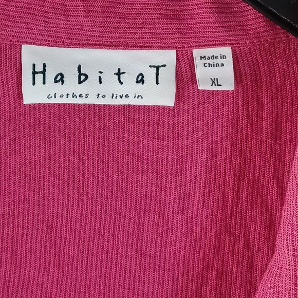 Habitat Clothes to Live In XL Pink Textured Long Sleeve Button Up Casual Top - Picture 4 of 8